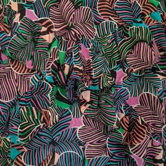 Marc Jacobs silk ruffled abstract floral mini skirt - Picture 2 of 6